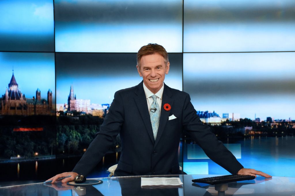 O'Byrne sits centered at the CTV anchors' desk ready to address the nation's capital. O'Byrne recently became the longest running anchor in Ottawa.