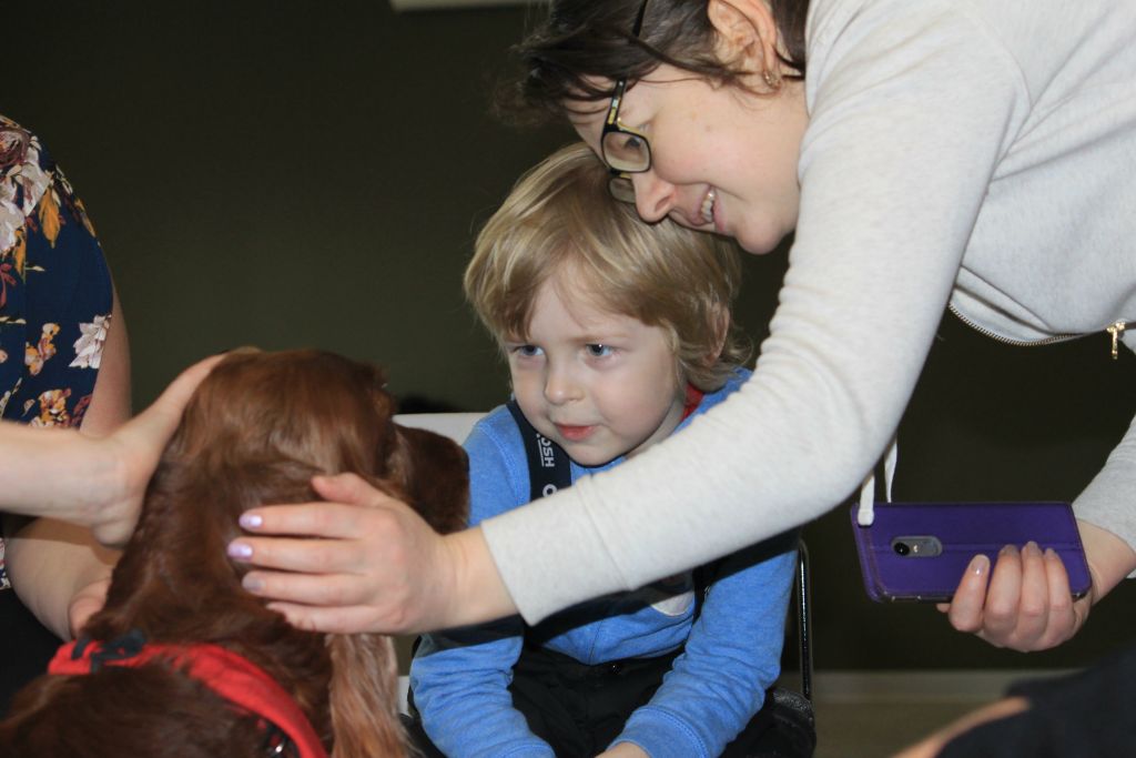 Business accounting student, Ellen Haiska brought her son, Alexander Haiska to makes some new friends. On Feb. 8 the pair visited the therapy dogs for the first time at Algonquin.