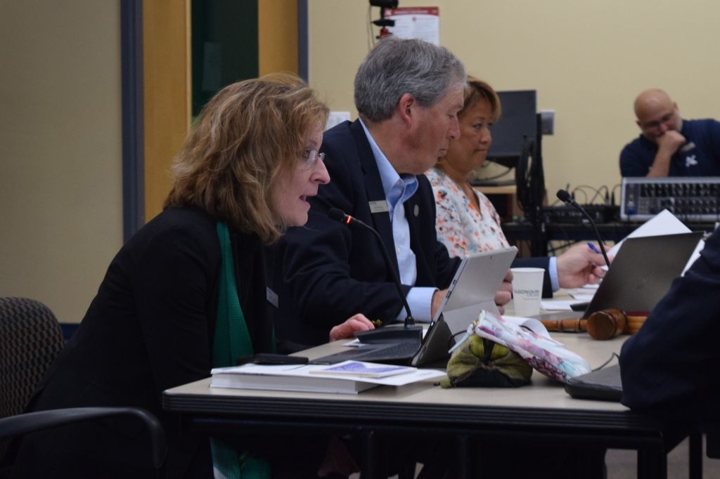 Cheryl Jensen, President and CEO, speaks to the board of governors on Monday, Feb. 25.