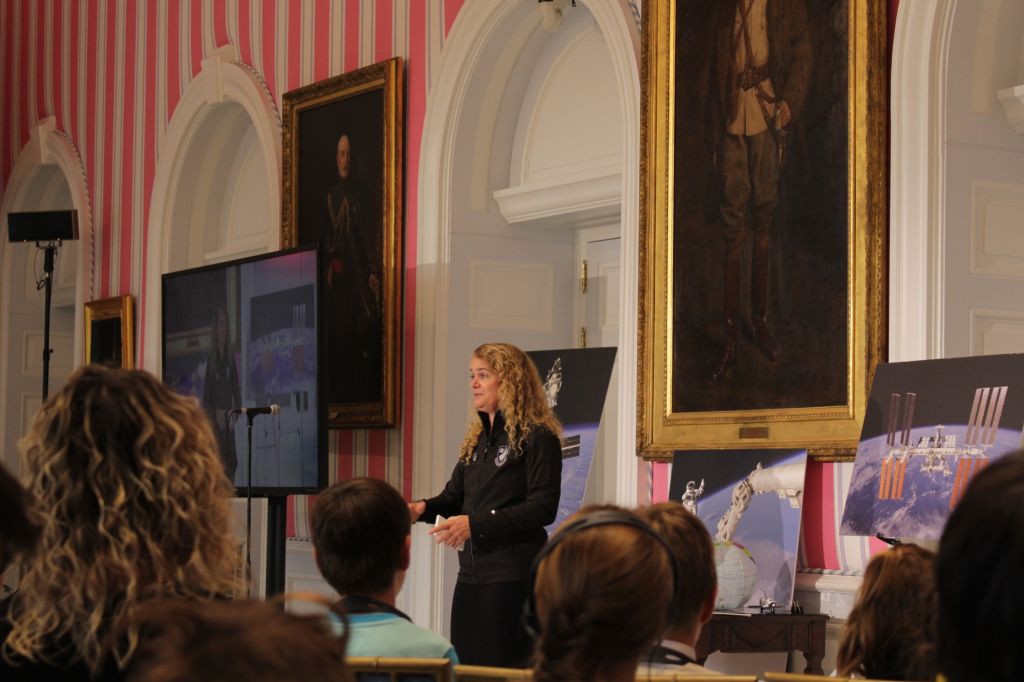 Governor General Julie Payette answering questions from students.