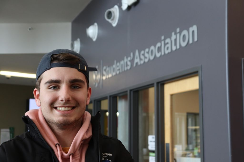 Connor Williams, a second-year computer systems technician outside of the Students' Association office was happy the fall mid-term break was added.