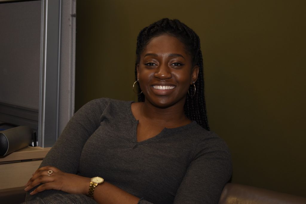 Former Students' Association president Deijanelle Simon sits tight on her very last day at Algonquin College, where she studied advertising and marketing communications management.
