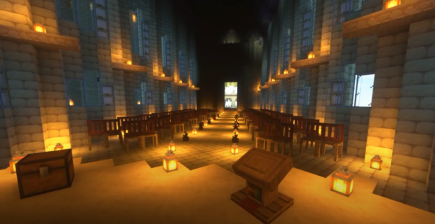 The Great Hall of Hogwarts is laid out for the convocation.