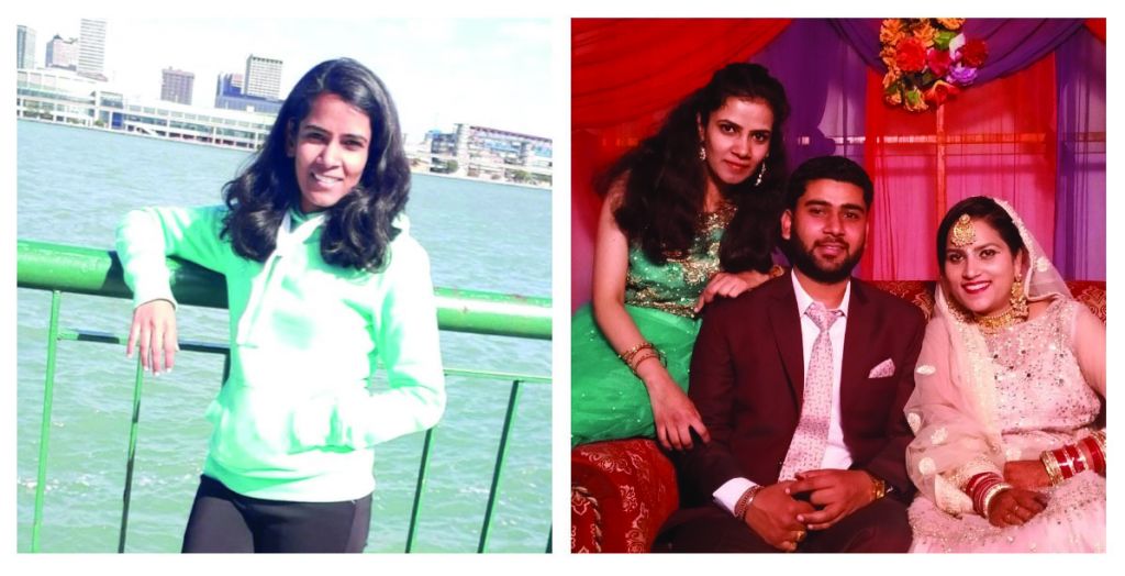 Kavita Goswami
Left- In front of Windsor Riverside 
Right-  Goswami with her brother and sister-in-law at their wedding in India