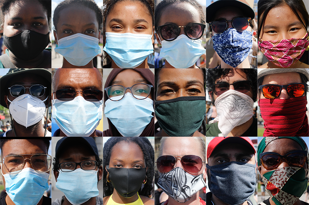 Many of the approximately 10,000 people who participated in the June 5 march wore face masks due to the COVID-19 pandemic.