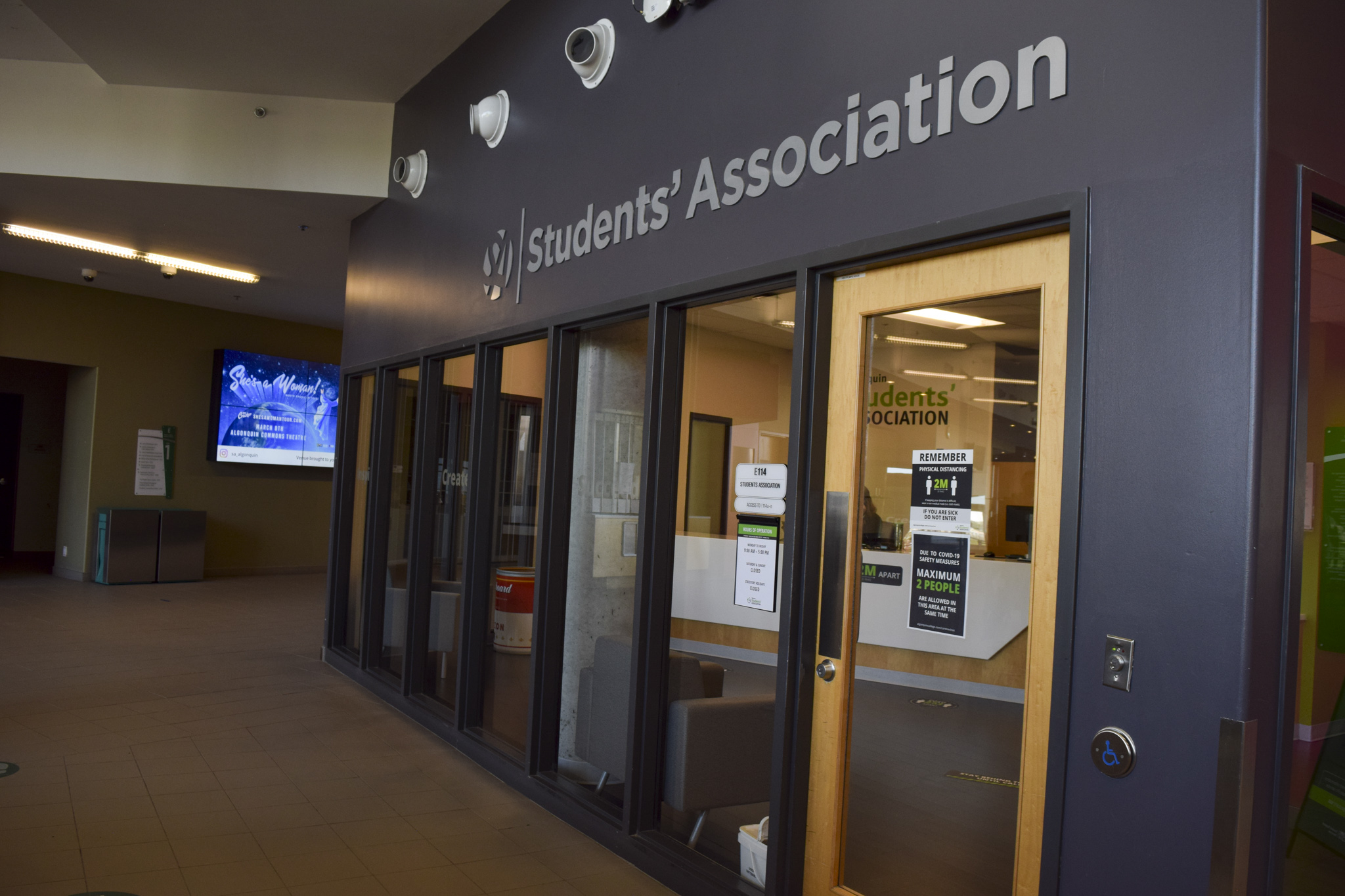Students' Association office at Woodroffe campus.