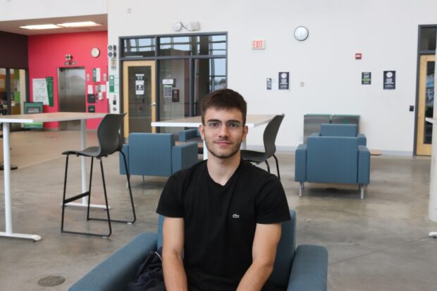 Martin Schrappe, a paramedics student in the Student Commons.