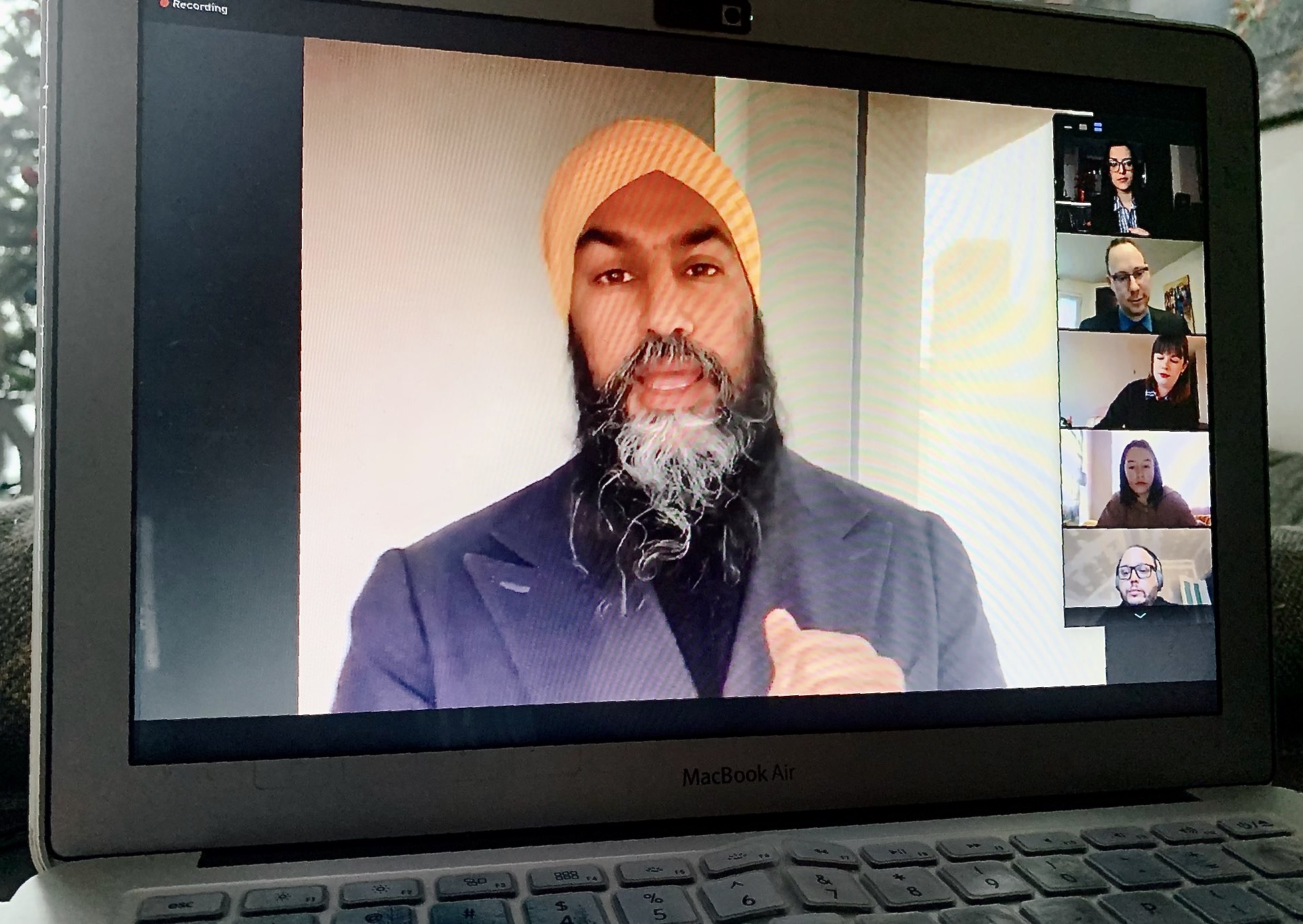NDP leader Jagmeet Singh joined Algonquin College journalism students for a virtual press conference on Nov. 27.