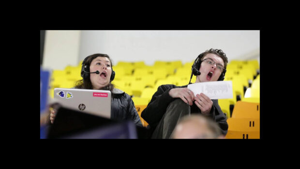 Brian Fraser(right) had a passion for sports and brought that in his play-by-play commentary for Nepean Raiders games