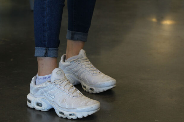 Nicole Migrino wearing Nike Air Max Plus "Pure Platinum"