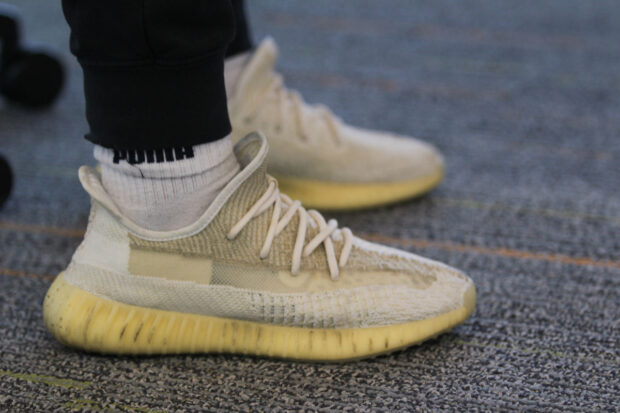 Xu Leng wearing Adidas Yeezy 350 V2 "Natural"