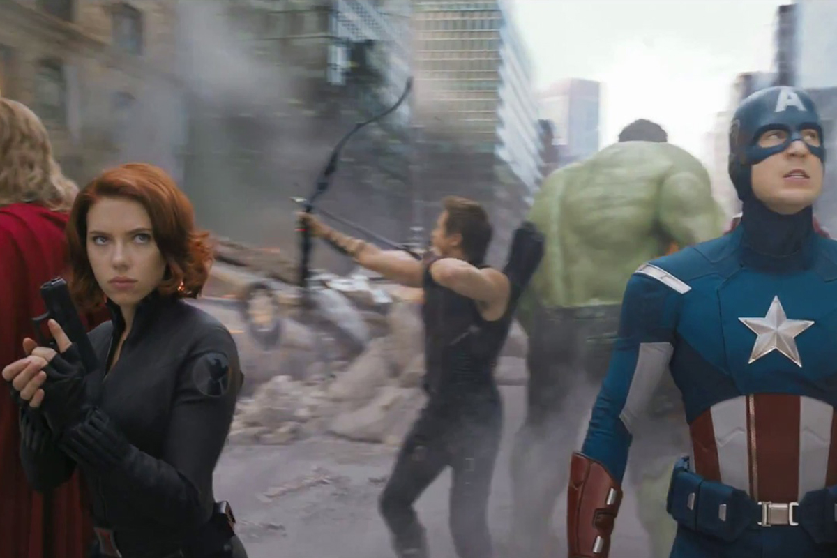A promotional still from Marvel's 2012 film The Avengers.