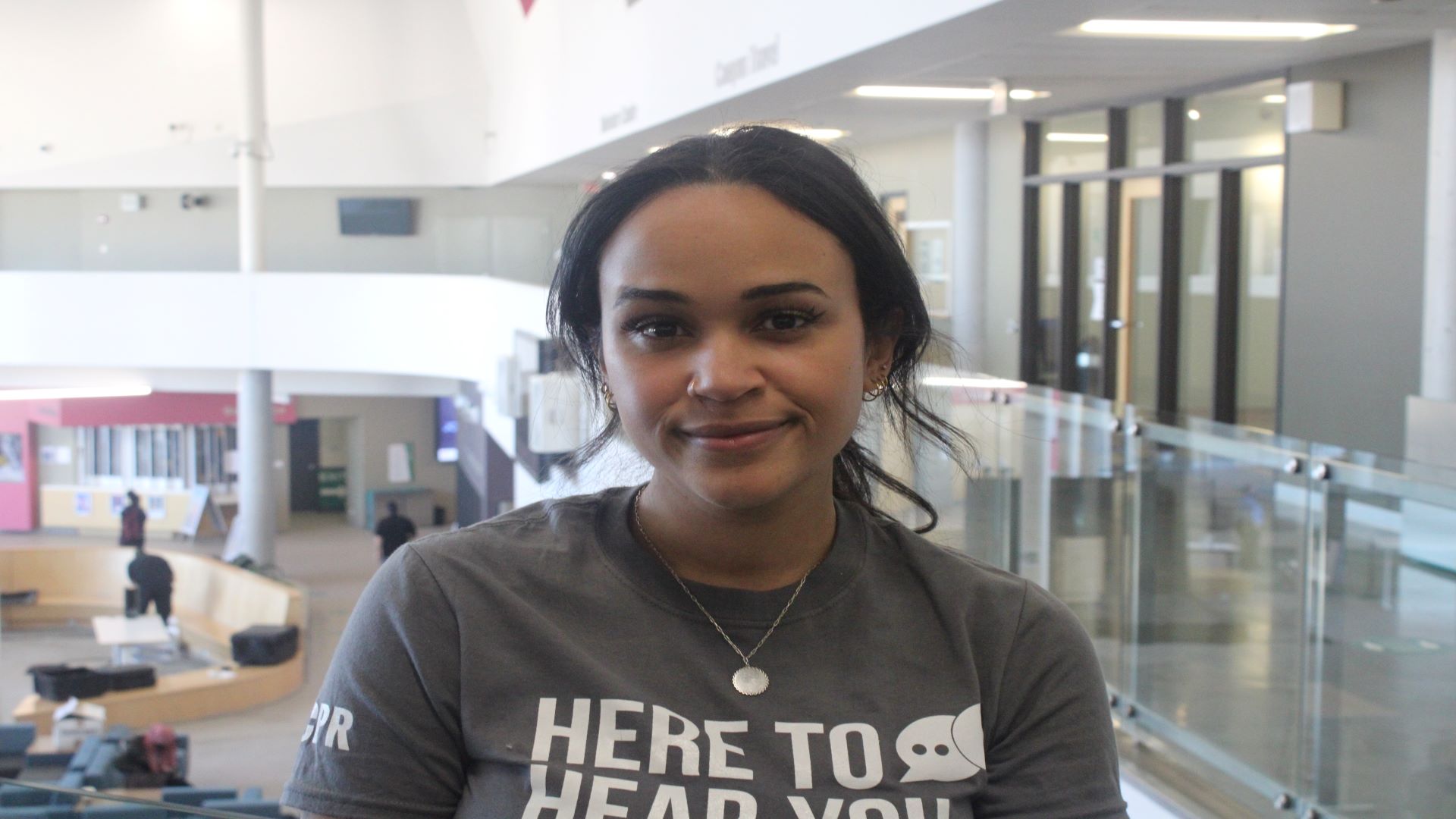 Tejah-Mae Davis, a public relations student and team lead, is fundraising with her classmates on behalf of the Sexual Assault Support Center of Ottawa.