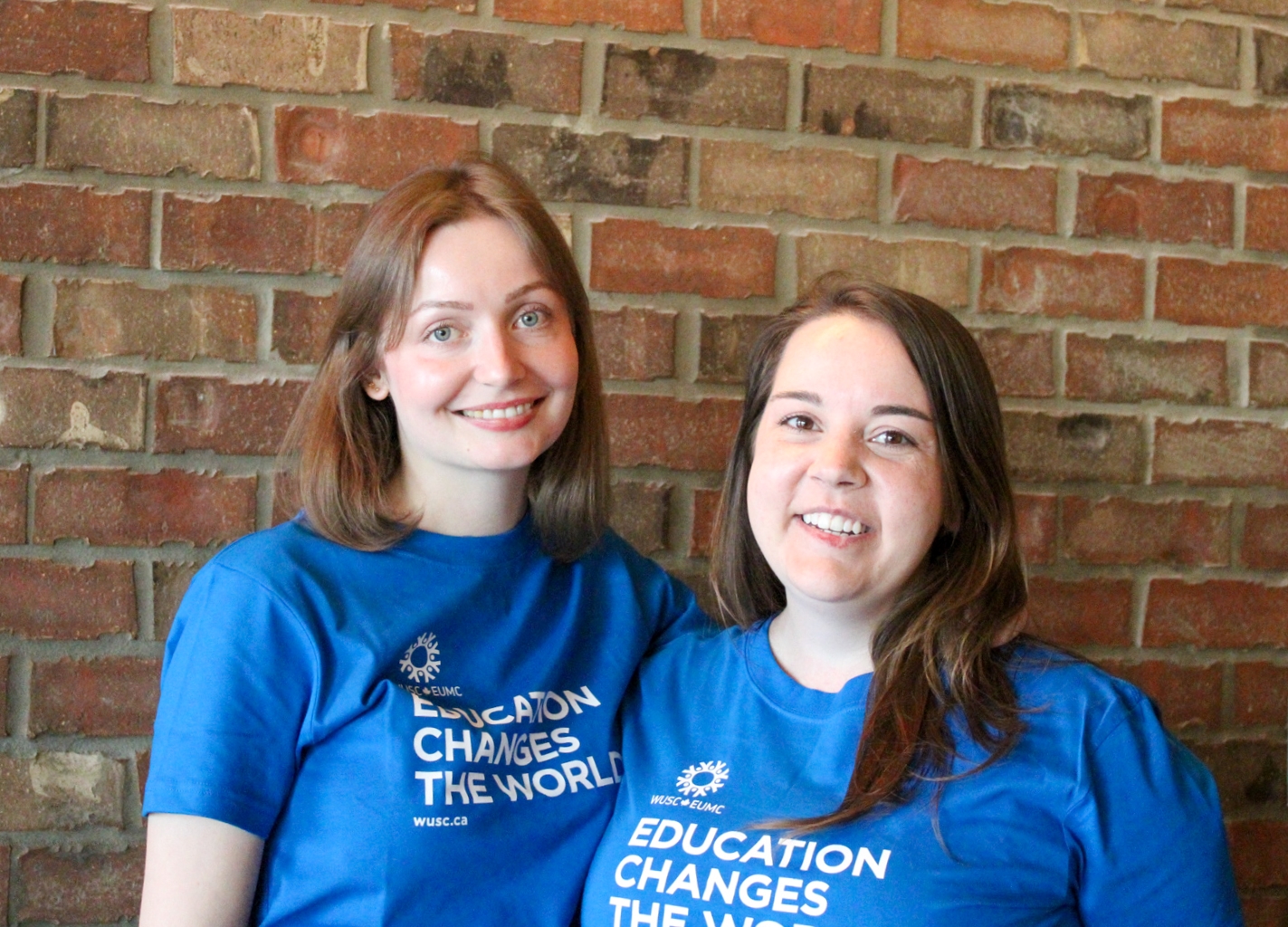 Amy Winterburn, right, and Victoria Zaremba, left, are students in the social service worker program and volunteers on the WUSC local committee.