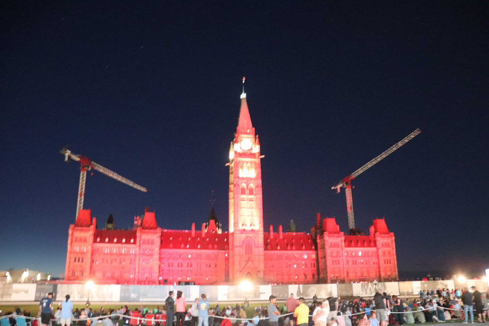 The show highlighting Canadian history is displayed on the walls of Parliament in downtown Ottawa.