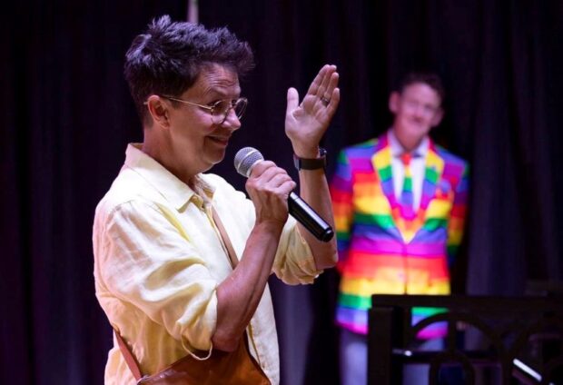 McKenney delivers a speech at Capital Pride on Aug. 24, 2022.