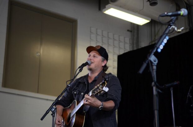 Jason Blaine preforming at Perth Algonquin Campus.