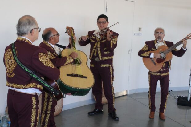 The mariachi band Los Paisanos performing Mexican music.