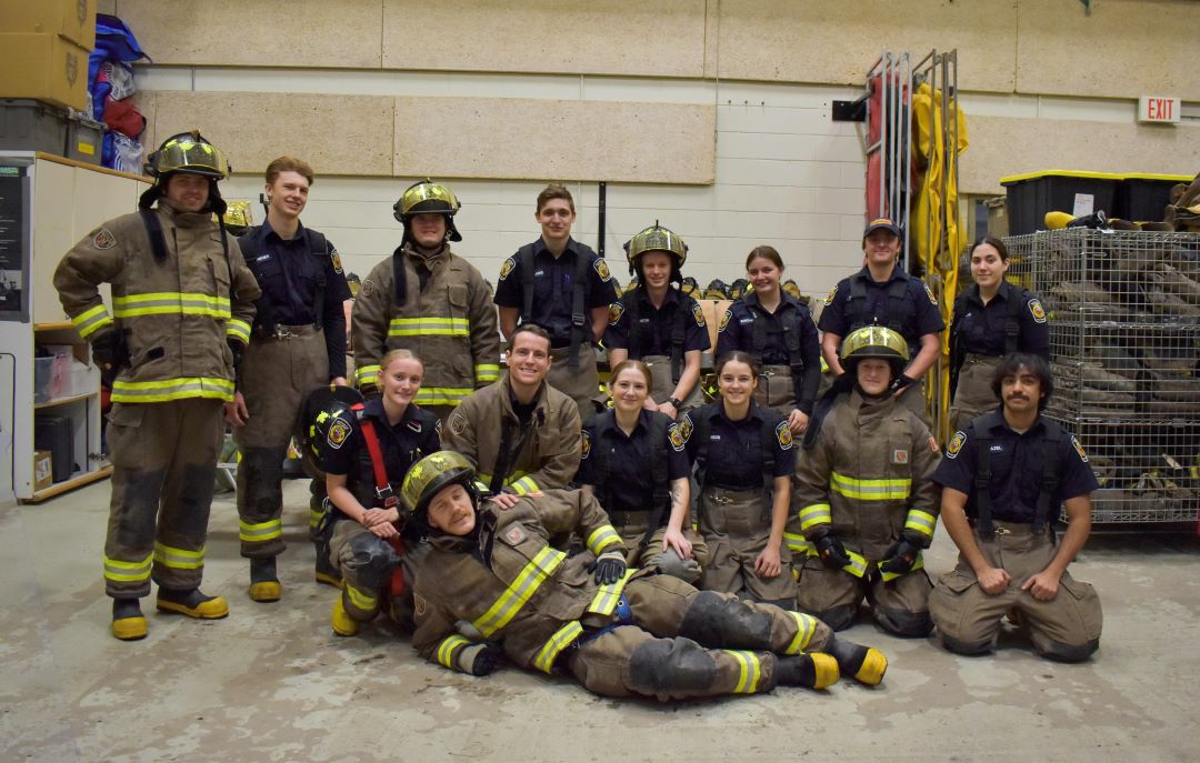 Pre-service firefighter students having been fundraising for the Food Cupboard during their annual Boot Drive at the Woodroffe campus.