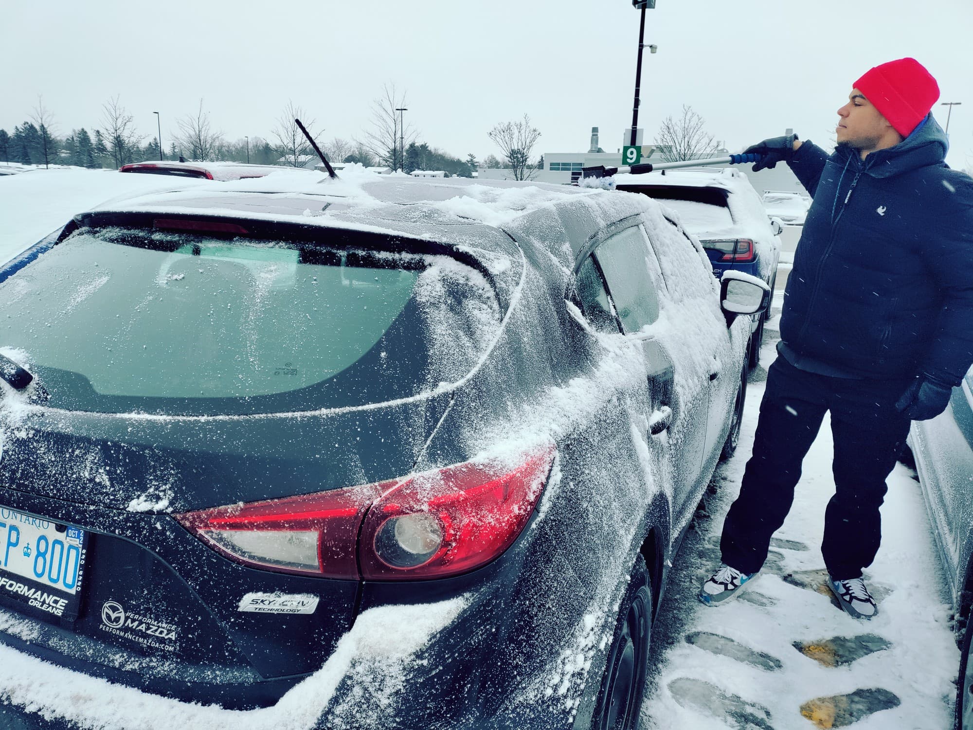 Nathan Monpremier, a supply chain undergrad, said on Jan. 12 that he was clearing his car to get home before the snowfall.
