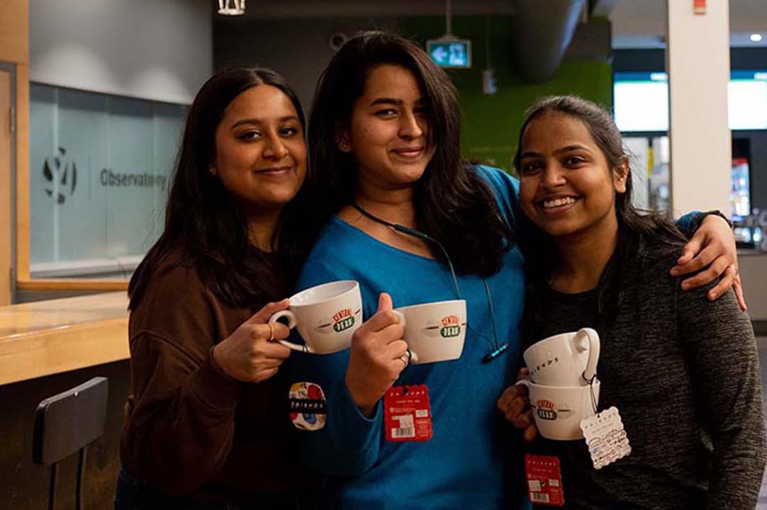 Gokila Kumar (left), Roshan Sayyed (middle), Pranjali Naik (right) were winners of the Friends trivia night on Thursday.
