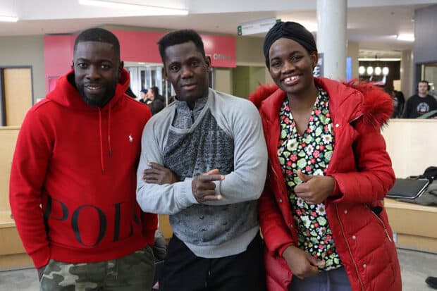 “Students want to learn about the culture, but they lack the resources. It would be cool if we could have an African club," says Muyoboke (red parka on the left)