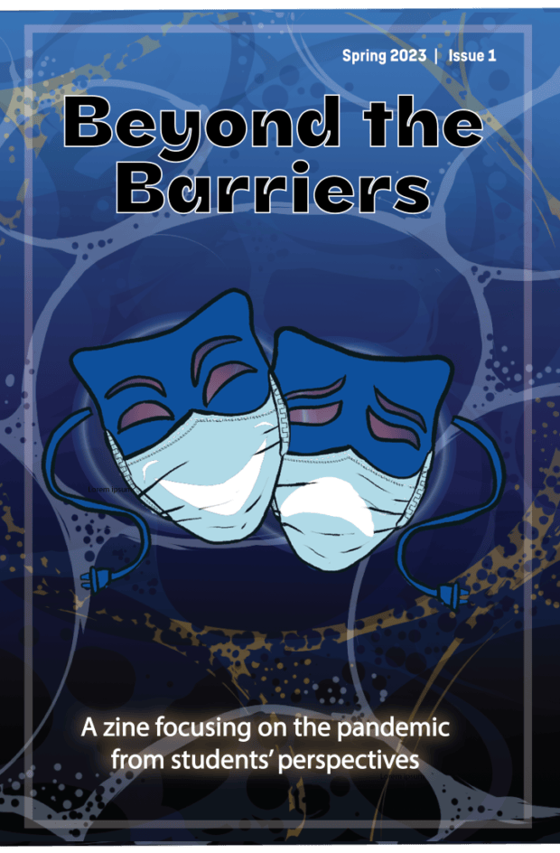 The Beyond the Barriers cover which symbolizes the physical and emotional barriers felt during and after the pandemic.