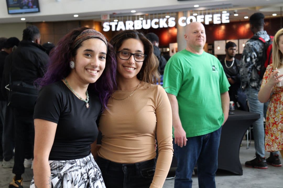 Twin sisters Shelina Syed (left) and Shameen Syed (right) enjoyed themselves at the Esports event.