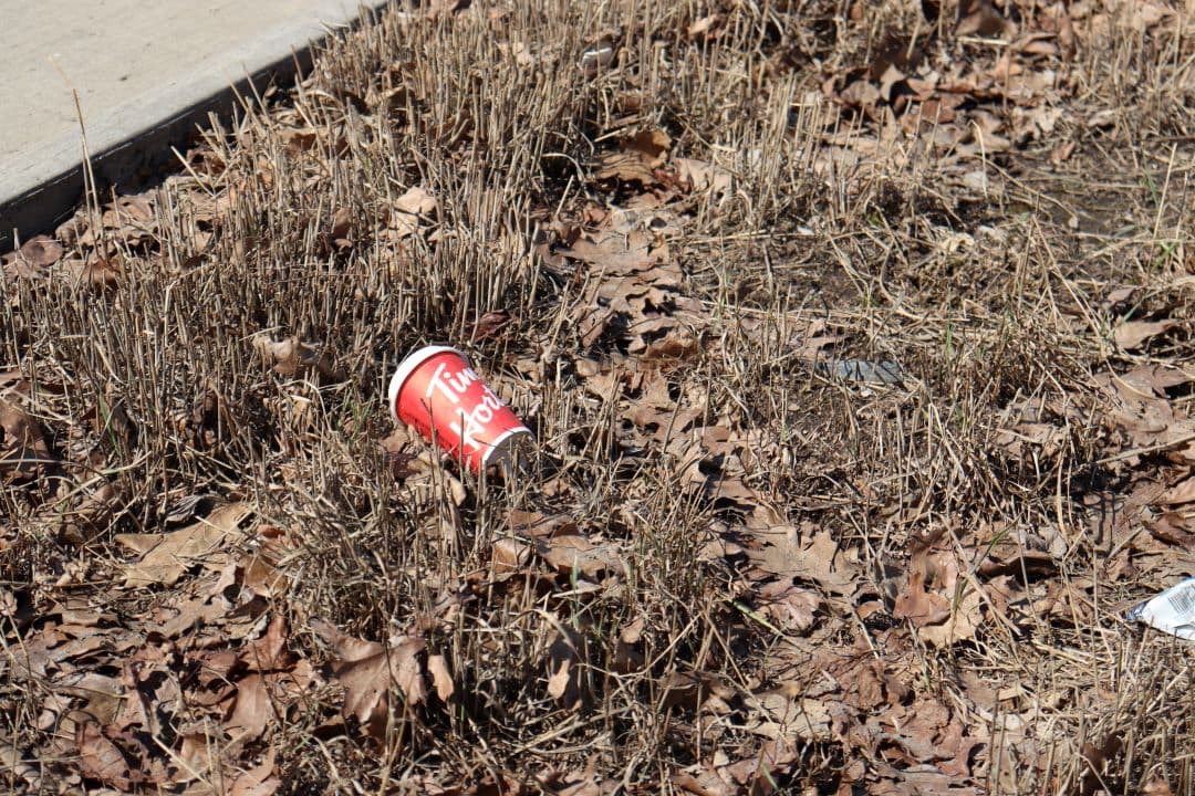 As the snow has started melting, the litter hiding underneath is becoming more prominent.  Facilities Management organized litter pickups during Earth Week.