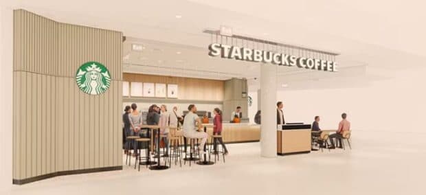 Digital rendering of the expected renovations on the campus Starbucks.