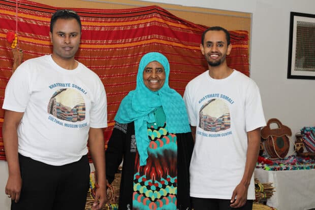 Kaltoun Moussa and two of her sons Younis Osman (on the left) and Hersi Osman (one the right).