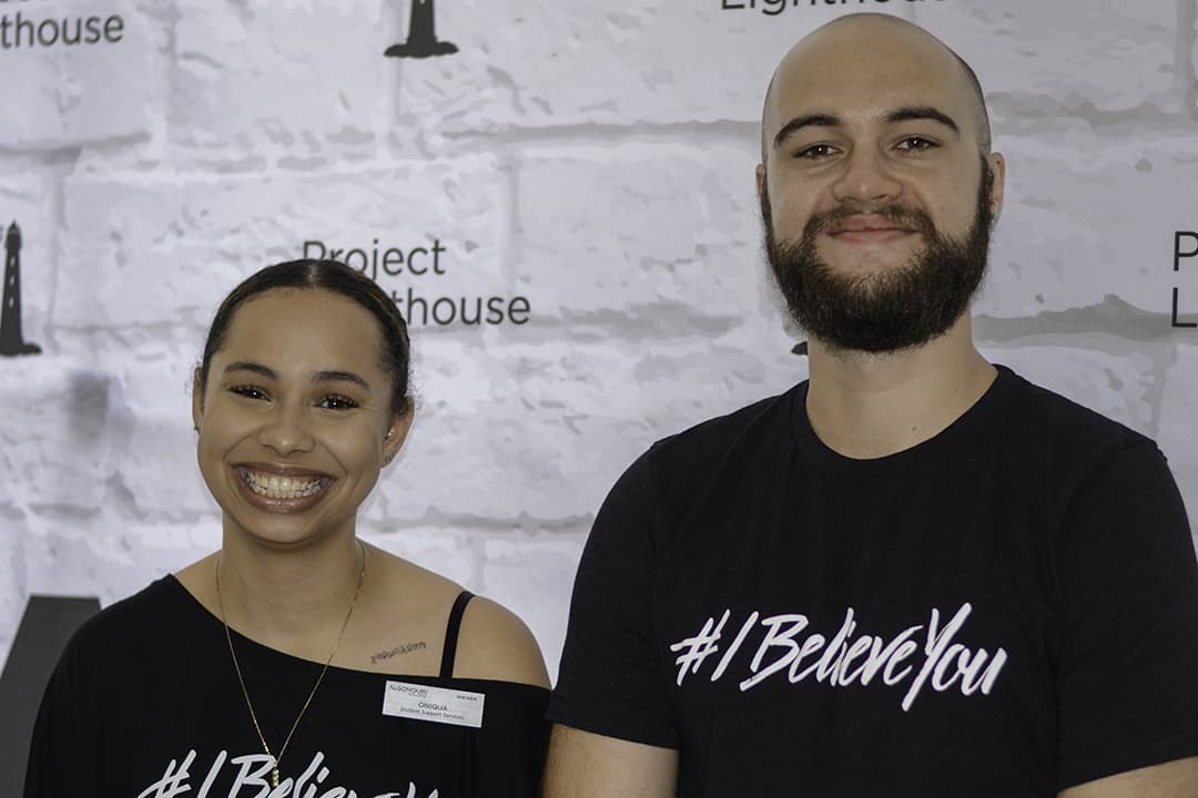 Oniqua Kamaka (left) and Connor Jamison-Guitard (right). The event staff work part-time co-op positions with The Lighthouse.