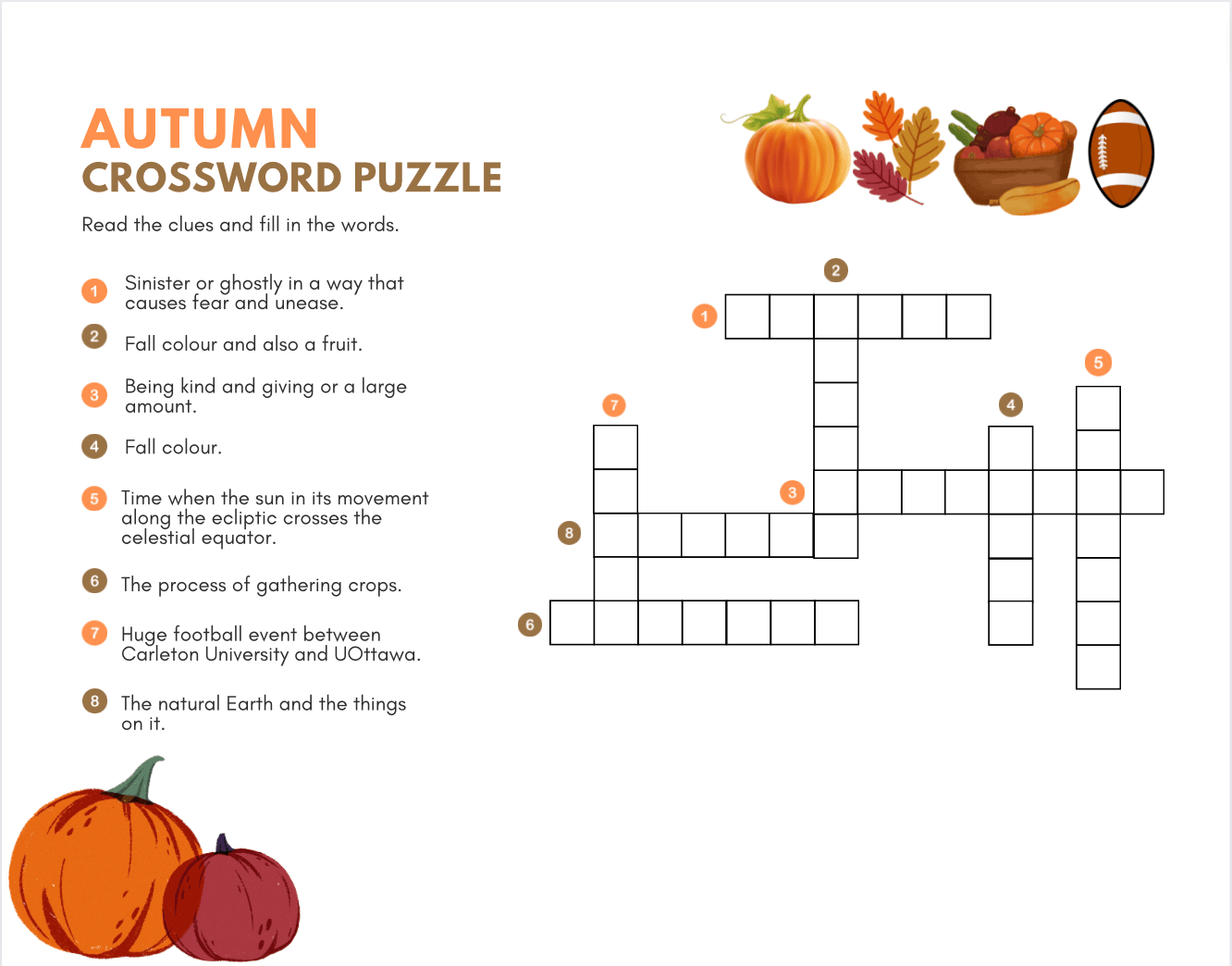 Autumn Crossword