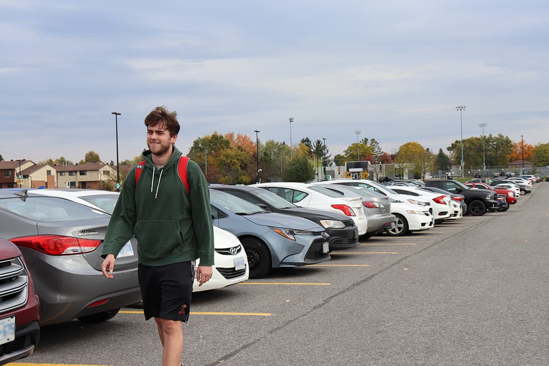Alex Hobgod purchased an $800 parking pass for Lot 9. “With rent being so high and then on top of parking and tuition it’s just a lot,