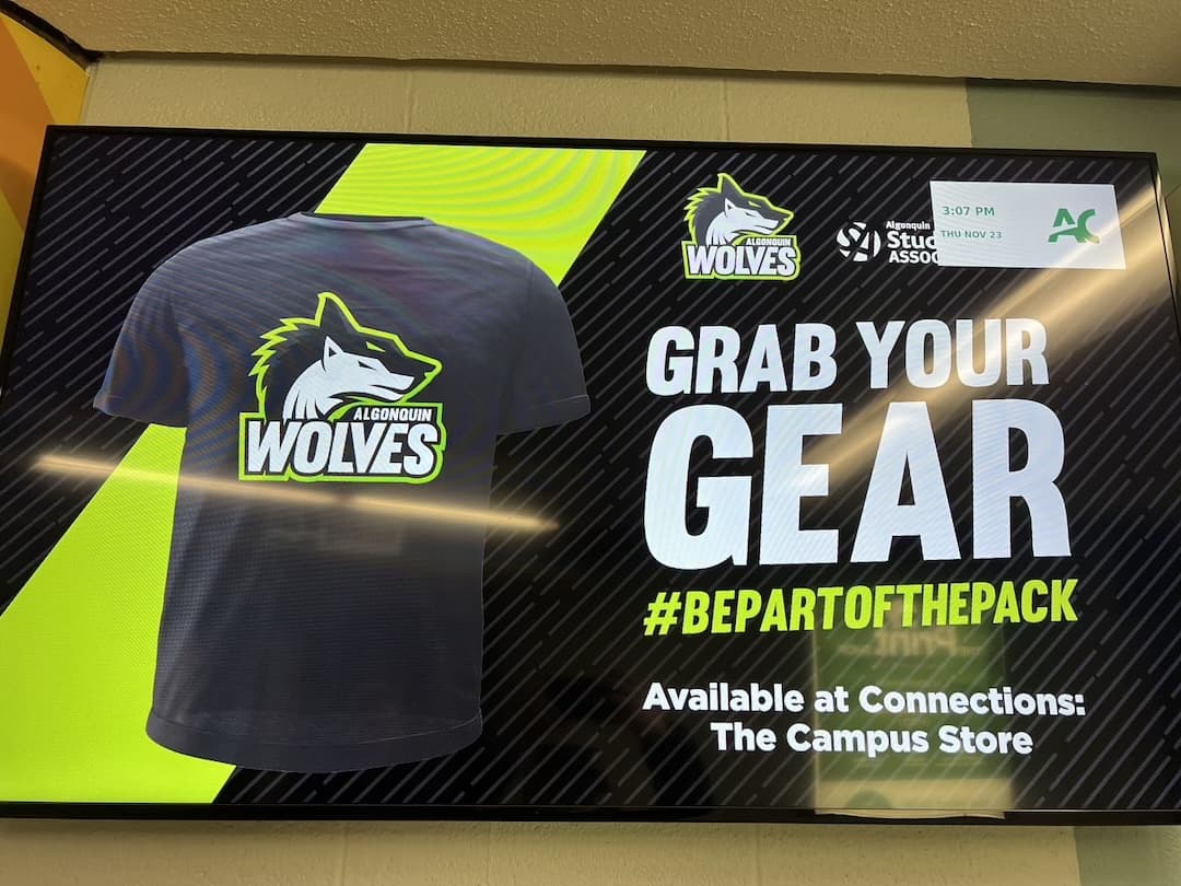 You've likely spotted the Wolves advertising their new gear on TVs around campus.