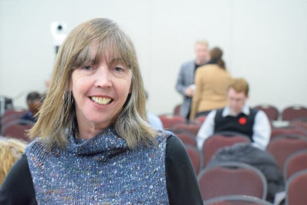 Mary-Margaret McMahon, the MPP for Beaches-East York, was in town on business and came to campus to watch the fourth debate.
