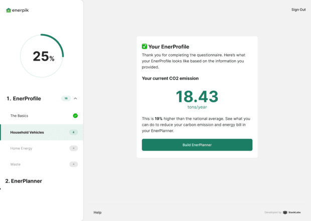 Screenshot of the EnerProfile of a homeowner. https://www.algonquincollege.com/applied-research/2023/04/enerpik/