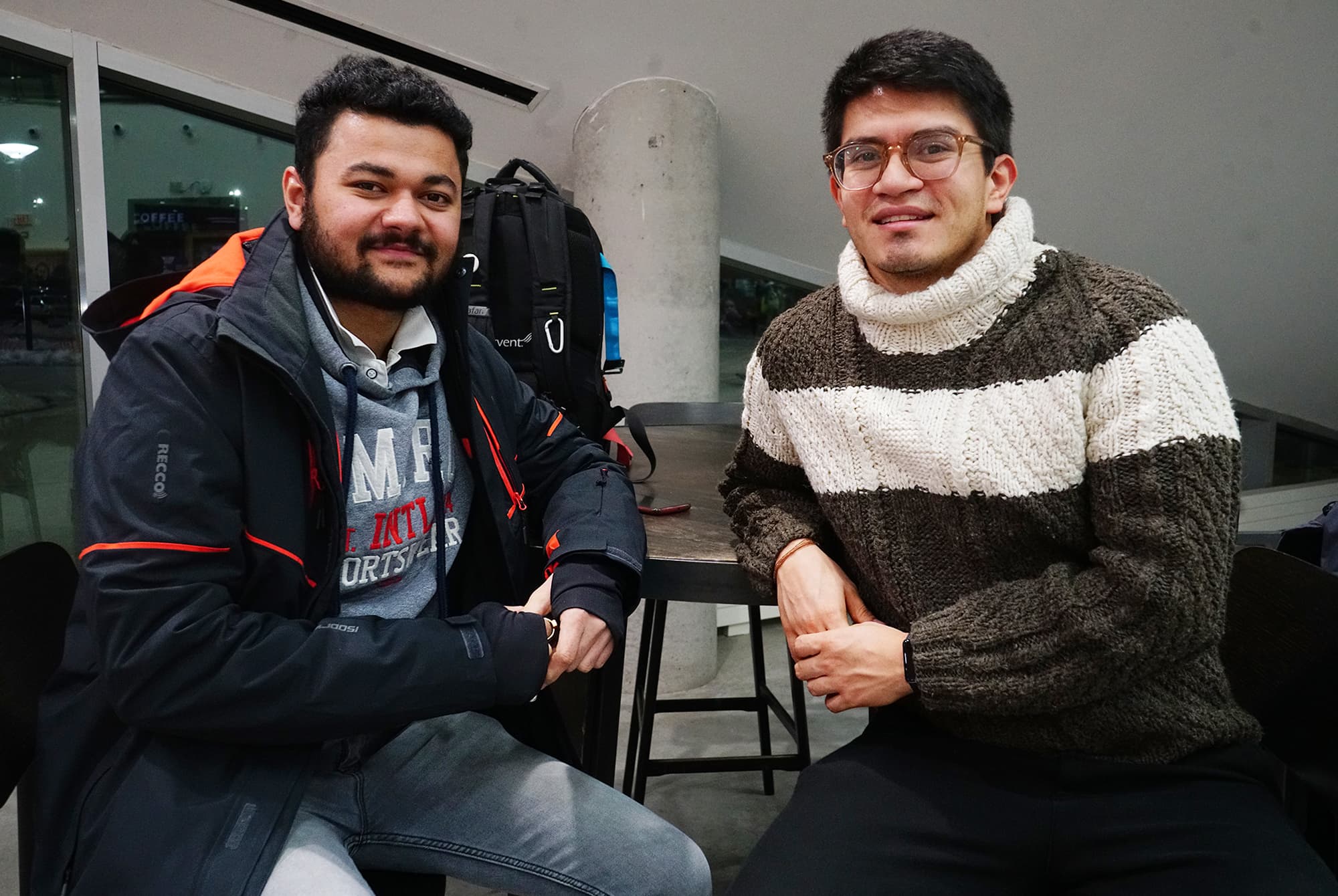 International students Shivang Bimalkumar  Jani (left) and Santiago Sanchez (right) are understanding and optimistic about the federal government's capping of study visas for international students.