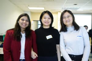 Rinki Prajapati (left), a student who graduated from supply chain management at Algonquin College had a group photo with Tang Yuan (middle) and Haoran Zu (right), students majoring in computer programming at Algonquin College.