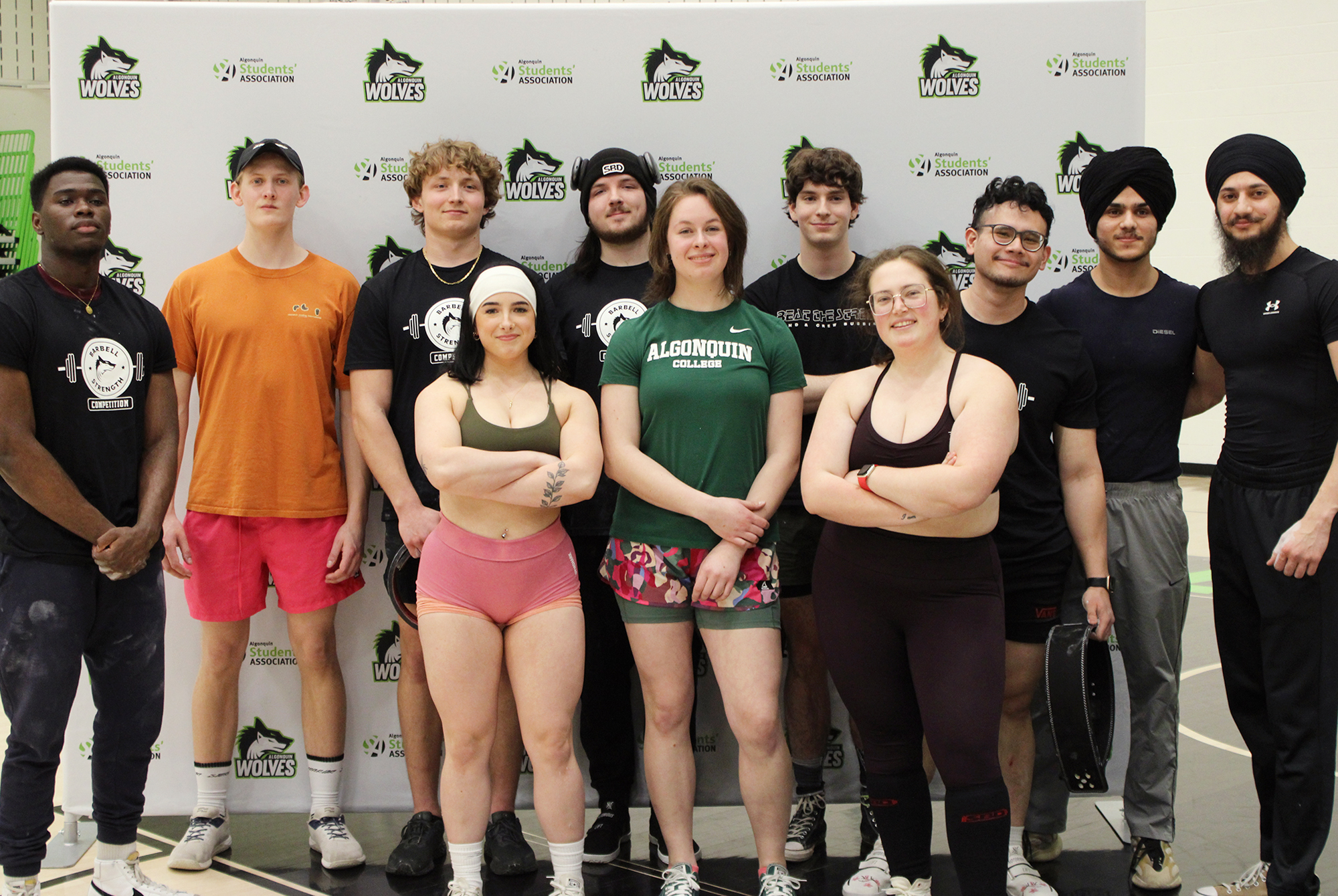 Some of the deadlift competitors at the March 22 event gather for a group shot. 
