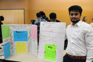 Harshdeep Singh made two boards to display his findings at the T- building.