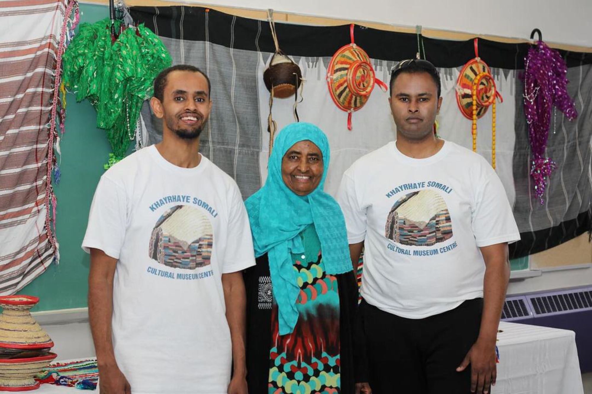 Kaltoun Moussa with two of her sons, Younis Osman (left) and Hersi Osman (right).