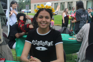 Harsimran Gill from the computer programming level 1, enjoyed making the flower crowns the most