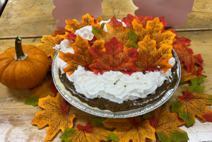 Beautifully decorated pie entered in the pie tasting contest.