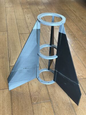 3D printed model of the new fin design AC rocketry has developed along with their new project scope