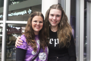 Diane Colley (left) and Autumn Tarabocchiq (right) at the intermission of the show.