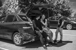 John Palaganas (left) director of photography with Gigi Packer (middle) and Tom Peters (right) on the sets of Road Trip, the movie to be premiered in Jan, 2025.