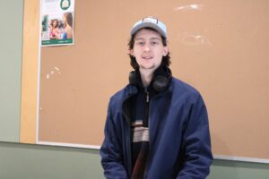 Brock Barclay in T building, May 22.