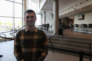 Mathieu Gauthier outside theatre before show.