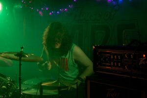Jake Gareau on the drums at House of TARG on May 29.